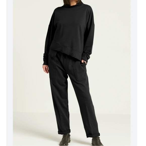 Planet by Lauren G French Terry Luxury Sweatpants Black - Picture 3 of 16